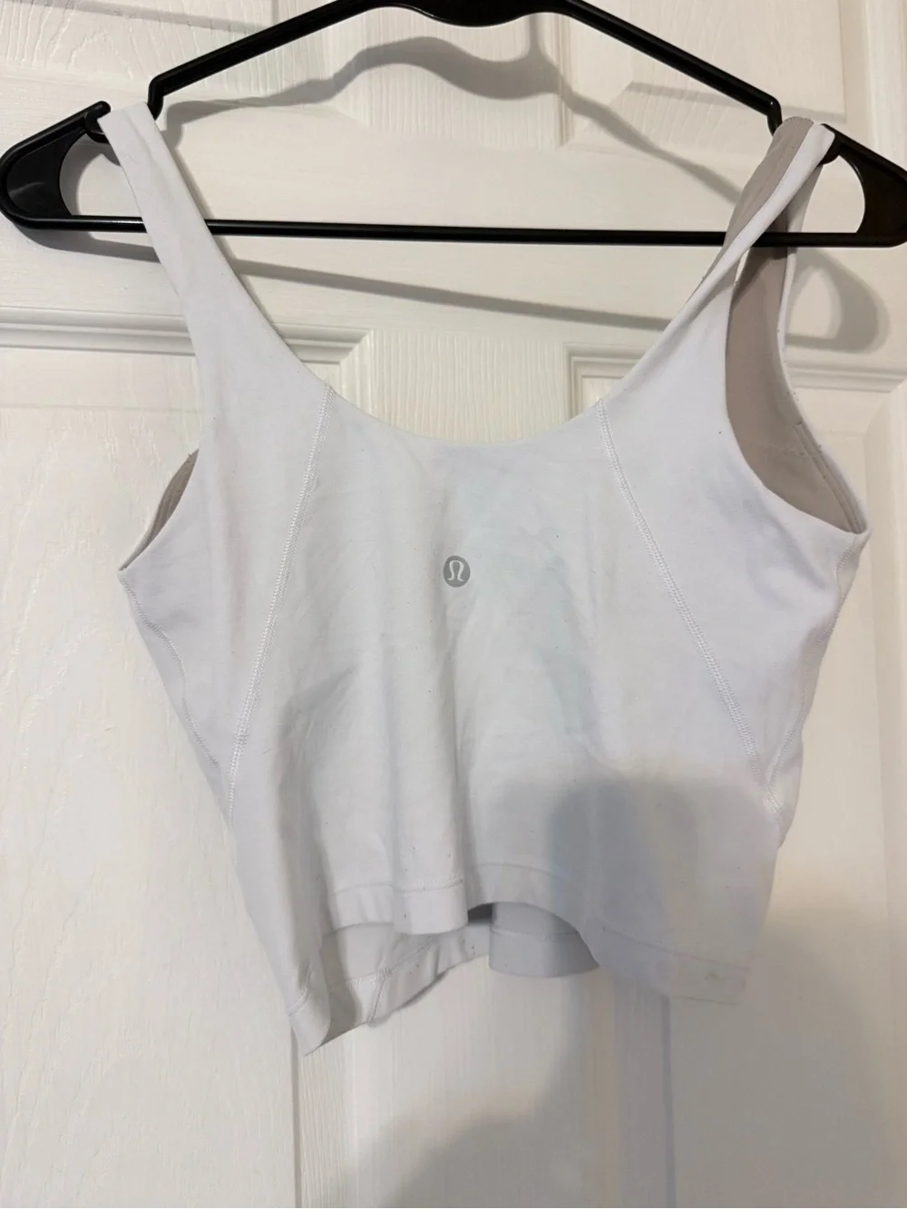 lululemon athletica White V-Neck Cropped Tank